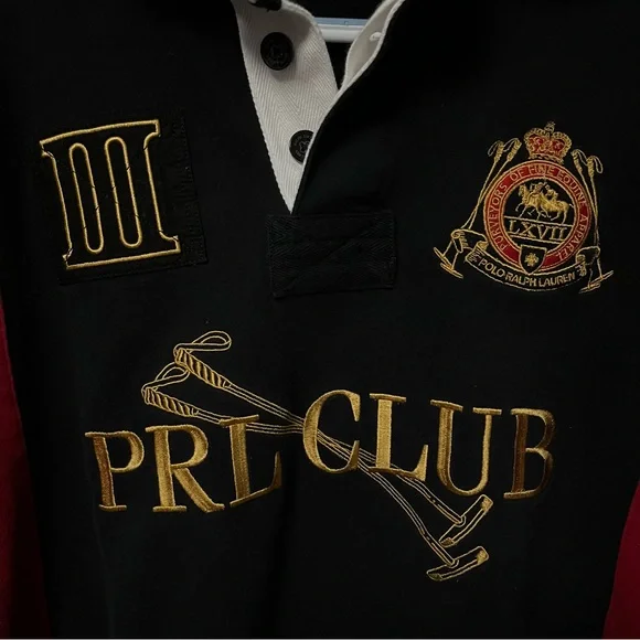 POLO RALPH LAUREN BIG LOGO SWEATSHIRT VINTAGE CREST EMBROIDERED COLLAR SWEATER - Picture 5 of 11